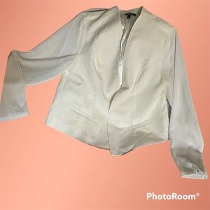 Torrid Short white jacket with sheer sleeves